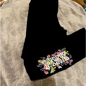 Black pink leggings size L